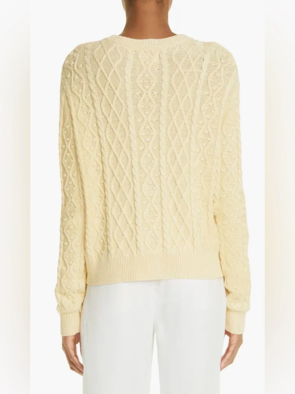 Loulou Studio Vilm Cable Knit Stretch Silk & Linen‎ Cardigan